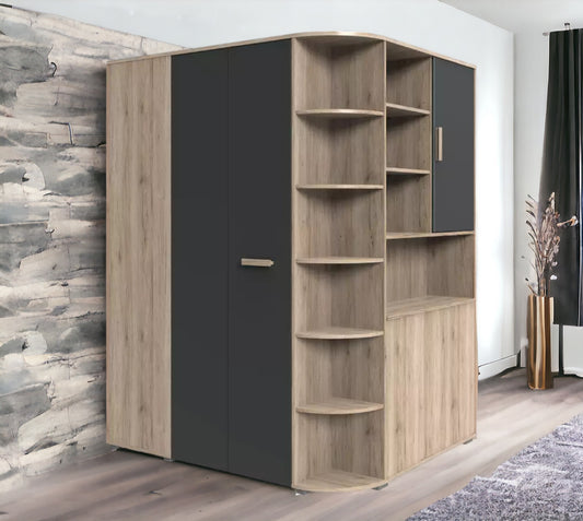 Wimex Kinder Kleiderschrank/Eckschrank Cariba mit Bettkasten begehbar B/H/T ca. 124 x 199 x 148 cm