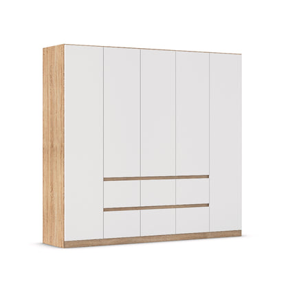 Drehtürenschrank Mainz 5-türig mit 6 Schubladen B/H/T ca. 225 x 210 x 54 cm