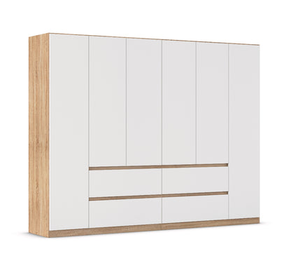 Drehtürenschrank Mainz 6-türig mit 4 Schubladen B/H/T ca. 270 x 210 x 54 cm