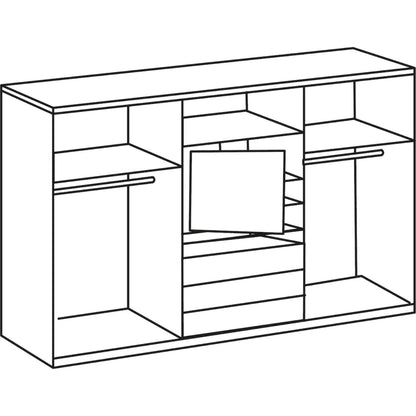 Funktions-TV-Schwebetürenschrank Magic Holzdekor B/H/T ca. 300 x 236 x 65 cm