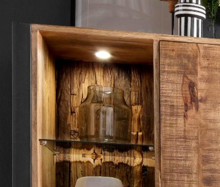 Sideboard Cayro Mangoholz massiv multifarbig inkl. Beleuchtung B/H/T 146/180 x 82 x 42 cm