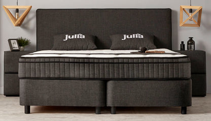 Boxspringbett Julia Anthrazit mit Bettkasten Breite 90-180 x 200 cm