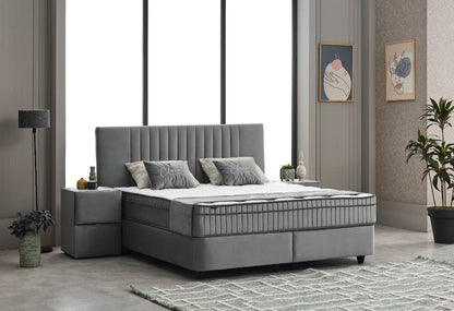 Boxspringbett Clara Grau - mit Bettkasten & Stauraum, inkl. Lieferung & Montage