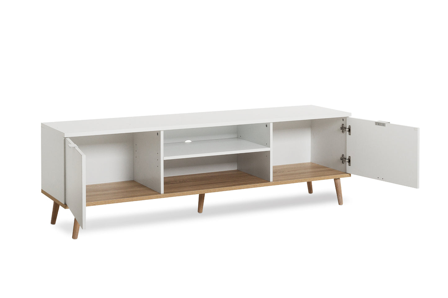 Wohnzimmer-Set Finori Göteborg Weiß/Sonoma-Eiche 3-teilig