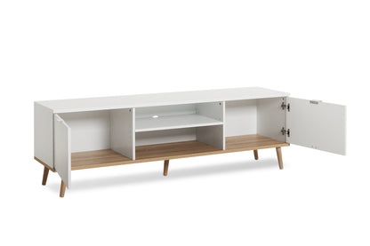 Wohnzimmer-Set Finori Göteborg Weiß/Sonoma-Eiche 3-teilig