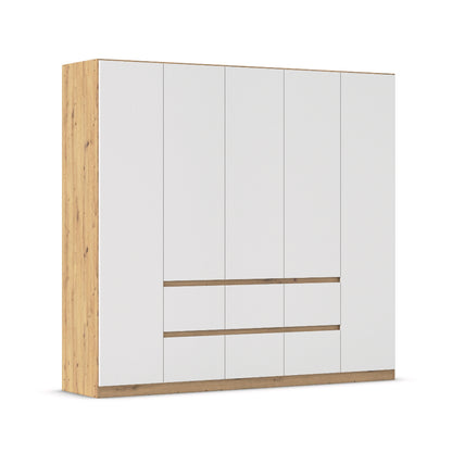 Drehtürenschrank Mainz 5-türig mit 6 Schubladen B/H/T ca. 225 x 210 x 54 cm