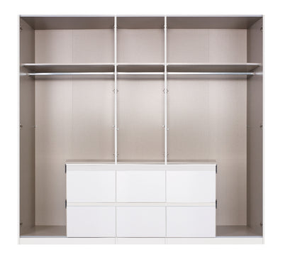 Drehtürenschrank Mainz 5-türig mit 6 Schubladen B/H/T ca. 225 x 210 x 54 cm