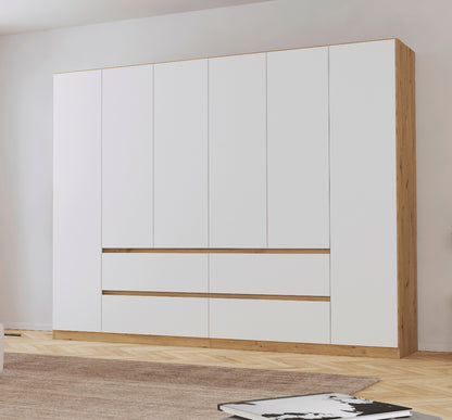 Drehtürenschrank Mainz 6-türig mit 4 Schubladen B/H/T ca. 270 x 210 x 54 cm