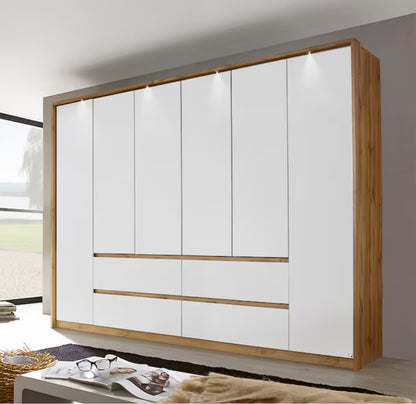 Drehtürenschrank Mainz 6-türig mit 4 Schubladen B/H/T ca. 270 x 210 x 54 cm