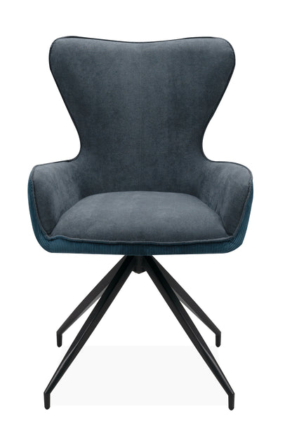 Finori Polsterstuhl Blake 70A mit Armlehnen drehbar Cord Dunkelblau/Dunkelgrau B/H/T ca. 58 x 91 x 63 cm