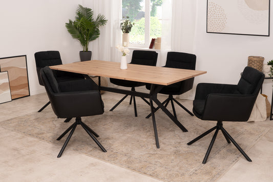 Finori Polsterstuhl Logan 70A mit Armlehnen drehbar Cord Beige/Anthrazit B/H/T ca. 59 x 88 x 63 cm