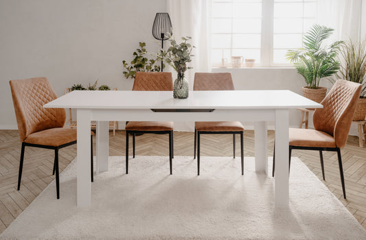 Finori Auszugtisch Birmingham Weiß/Artisan-Oak/Schwarz B/H/T 165-200 x 75 x 80 cm