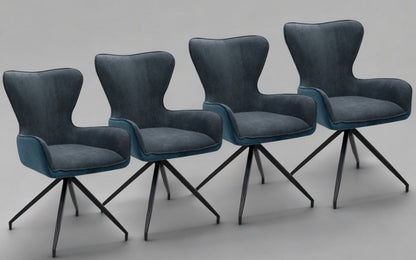 Finori Polsterstuhl Blake 70A mit Armlehnen drehbar Cord Dunkelblau/Dunkelgrau B/H/T ca. 58 x 91 x 63 cm