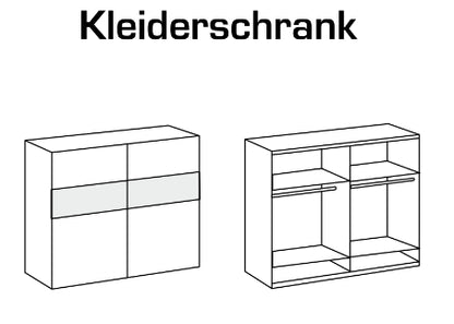 Schwebetürenschrank Bramfeld mit Farbglaselement B/H/T ca. 135/180 x 198 x 65 cm