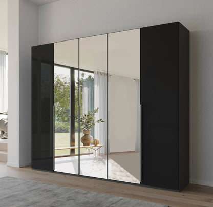 Drehtürenschrank Purisma mit Spiegeltüren und Glasfronten inkl. Premium Zubehör B/H/T ca. 150/200/250/300 x 223 x 60 cm