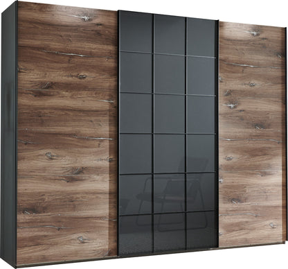 Schwebetürenschrank Toronto 3-türig mit Glastür B/H/T ca. 250 x 216 x 65 cm