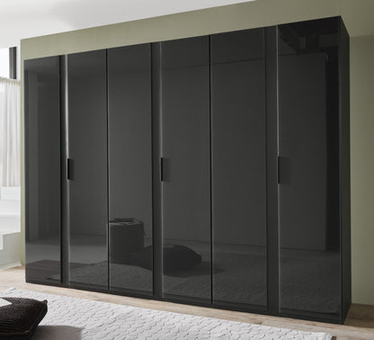 Drehtürenschrank Rimini Farbglas 6-türig B/H/T ca. 300 x 216 x 58 cm