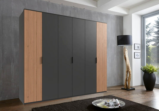 Drehtürenschrank Tunis 6-türig mit Kranz B/H/T ca. 270 x 210 x 58 cm