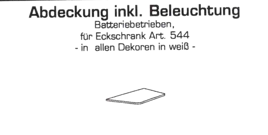 Cariba Abdeckung inkl. Beleuchtung für Eckschrank Art. Wimex 544/547