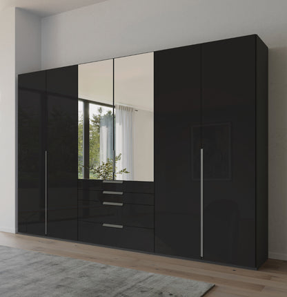 Drehtürenschrank Purisma mit Spiegeltüren und Glasfronten inkl. Premium Zubehör B/H/T ca. 150/200/250/300 x 223 x 60 cm