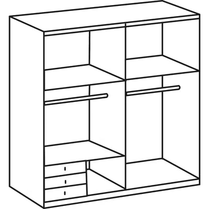 Schwebetürenschrank Seattle 2-türig mit Spiegel und Schubladen B/H/T ca. 225 x 208 x 65 cm