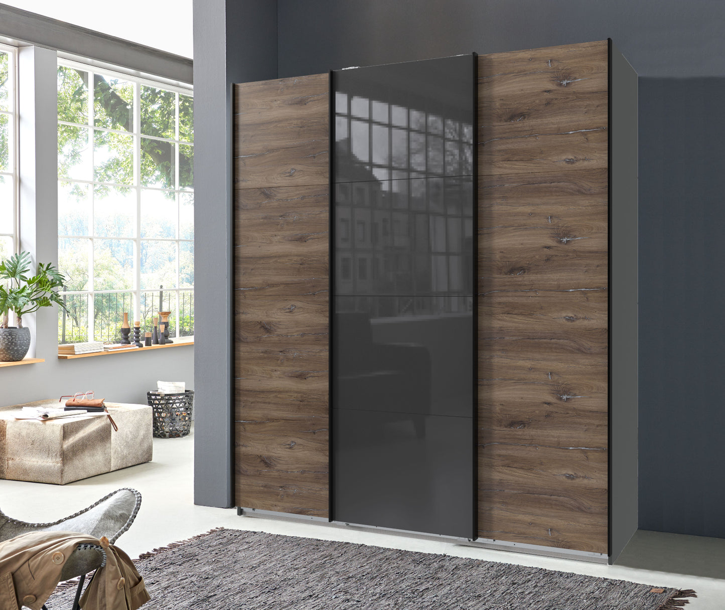 Schwebetürenschrank Norderstedt 3-türig B/H/T ca. 180 x 208 x 64 cm
