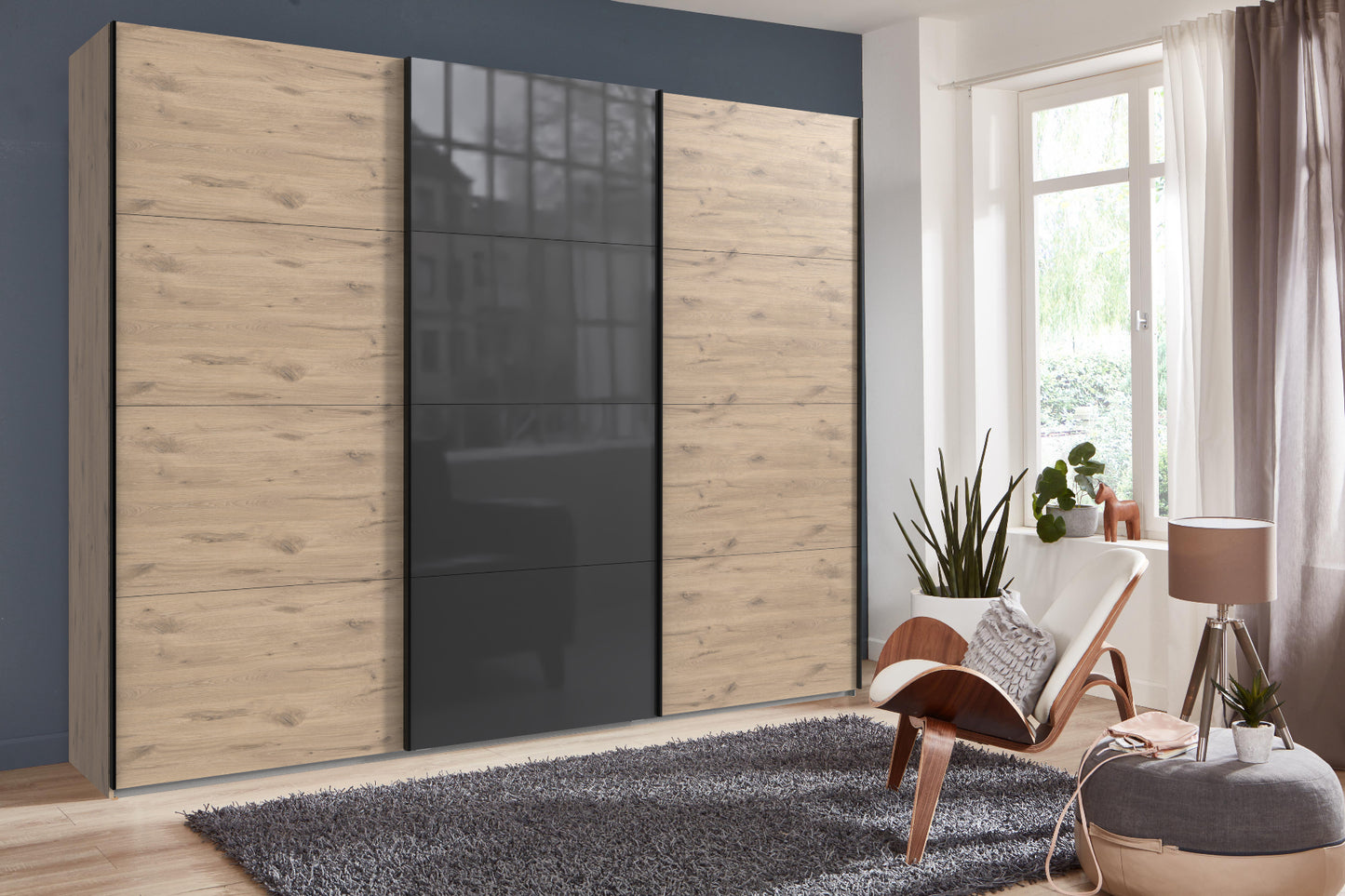 Schwebetürenschrank Norderstedt 3-türig B/H/T ca. 225 x 236 x 64 cm