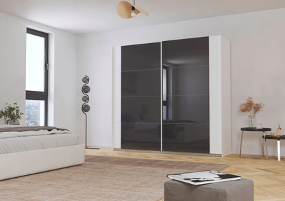 Schwebetürenschrank Artemis 2-türig Farbglastüren B/H/T 225 x 210 x 62 cm