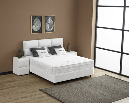 Boxspringbett Zenza Cremweiß - mit Bettkasten & Stauraum, inkl. Lieferung & Montage