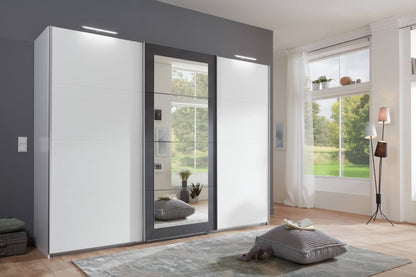 Schwebetürenschrank Minden 3-türig mit Teilspiegeltür B/H/T ca. 270 x – Möbel All Inclusive