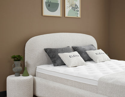 Boxspringbett Elena Cremeweiß Voll-orthopädisches Komfortbett mit Bettkasten, Stauraum, inkl. kostenlose Lieferung und Montage