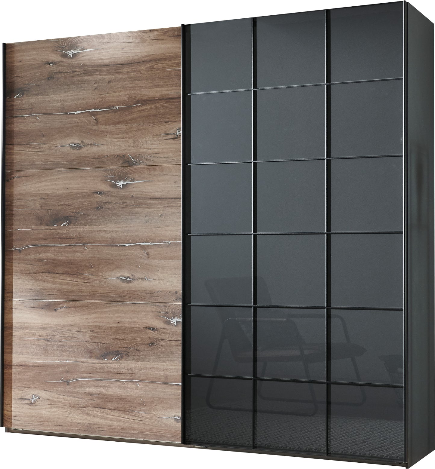 Schwebetürenschrank Toronto 2-türig mit Glastür B/H/T ca. 200 x 216 x 65 cm