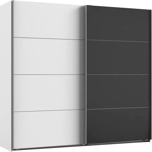 Schwebetürenschrank Valencia 2-türig mit Glastür B/H/T ca. 225 x 208 x 65 cm