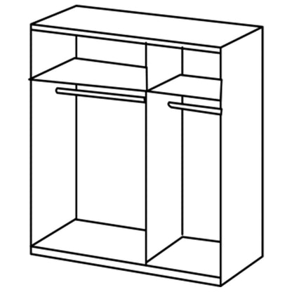 Schwebetürenschrank Weimar 2-türig mit Spiegeltür B/H/T ca. 135 x 198 x 65 cm