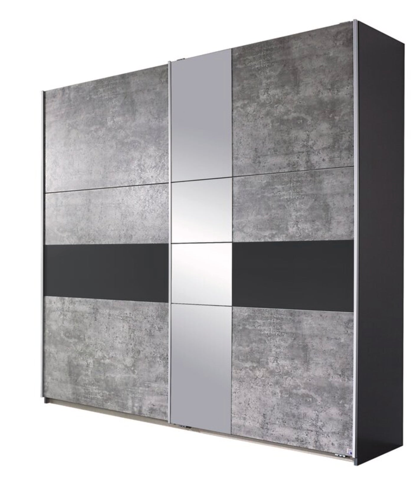 Schwebetürenschrank Korbach 2-türig mit Teilspiegelfront B/H/T 218 x 210 x 59 cm, Zubehör Classic