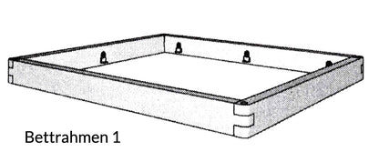 TPT Balkenbett 820-VIII mit Stoffkopfteil gesteppt, Wildeiche massiv natur geölt Breite 140-200 x 200 cm