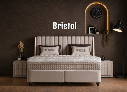 Boxspringbett Bristol Beige - mit Bettkasten & Stauraum, inkl. Lieferung & Montage