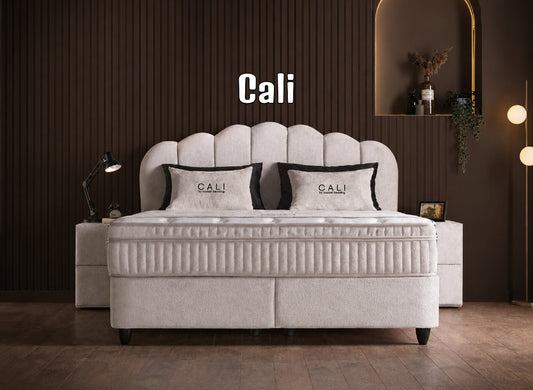 Boxspringbett Cali Beige - mit Bettkasten & Stauraum, inkl. Lieferung & Montage