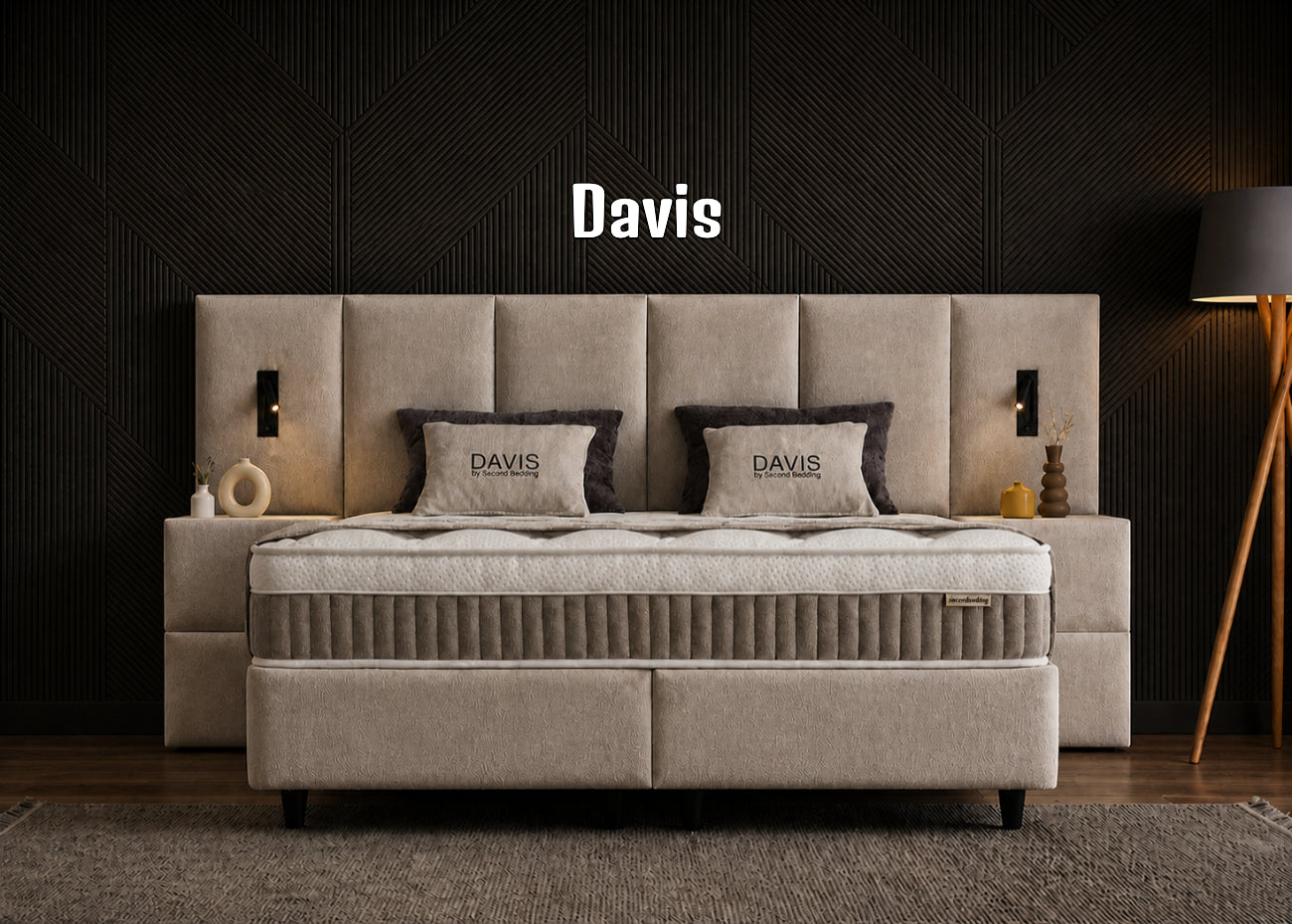 Boxspringbett Davis Beige - mit Bettkasten & Stauraum, inkl. Lieferung & Montage