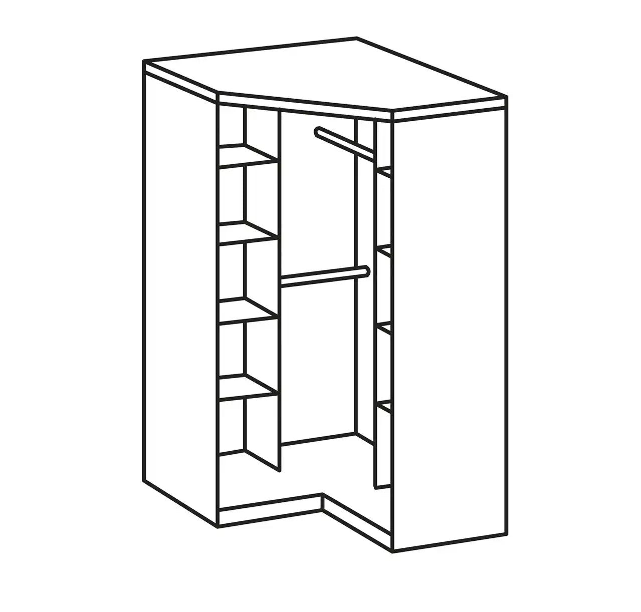 Wimex Kinder Kleiderschrank/ Eckschrank Cariba B/H/T ca. 95 x 199 x 95 cm (Aufstellmaß 120 x 120 cm)