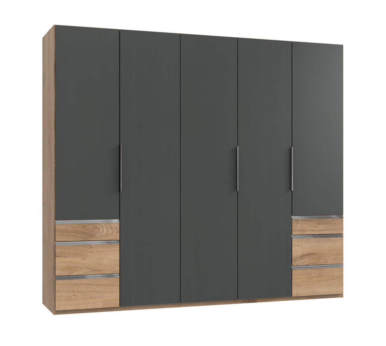 Drehtürenschrank Level 36A 5-türig mit 6 Schubladen B/H/T ca. 250 x 216 x 58 cm