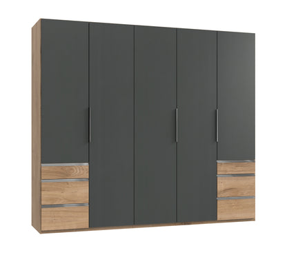 Drehtürenschrank Level 36A 5-türig mit 6 Schubladen B/H/T ca. 250 x 216 x 58 cm