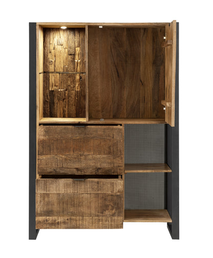 Wohnzimmer-Set Cayro 4-teilig inkl. Beleuchtung Mangoholz massiv multifarbig