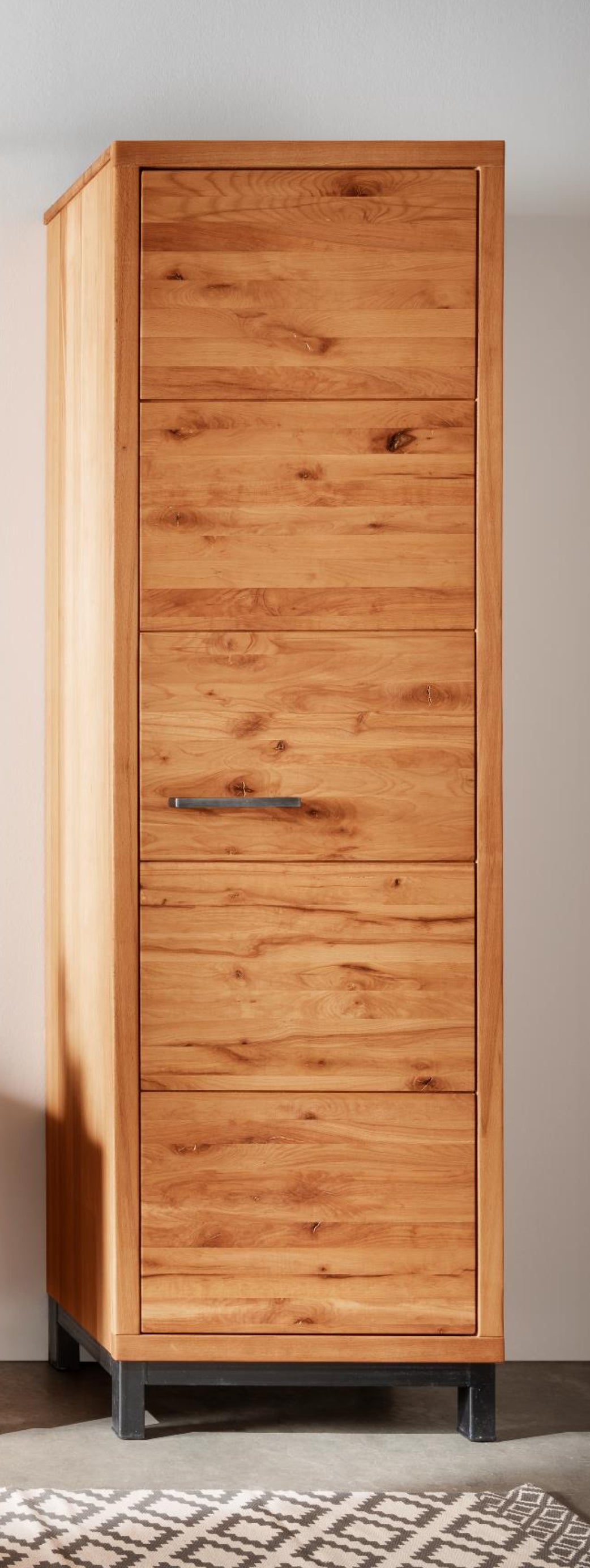 Garderobenschrank Brest Wildeiche/ Kernbuche massiv (rechts angeschlagen) B/H/T 60 x 200 x 38 cm