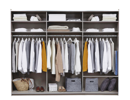 Schwebetürenschrank Korbach 2-türig mit Teilspiegelfront B/H/T 261 x 210 x 59 cm, Zubehör Classic