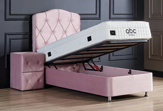 Boxspringbett Juliet Rose mit Bettkasten Breite 90 x 200 cm