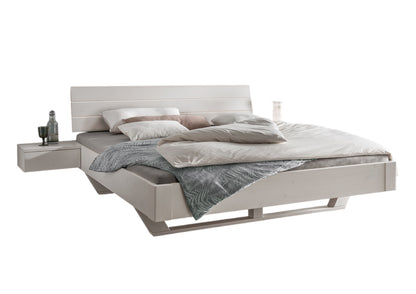 Infantil Komplettbett Kiel 1 mit Holzkopfteil, Holzkufe Kiefer Massivholz gelaugt oder weiß Breite 140/160/180/200 x 200 cm