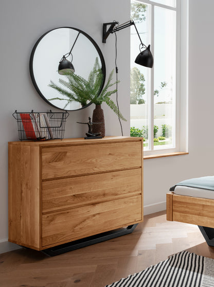 Infantil Schubkastenkommode Sevilla Wildeiche Massiv Natur inkl. Softclose-Funktion B/H/T 105 x 88 x 45 cm