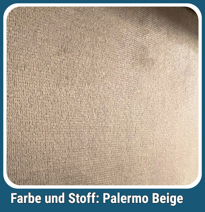 Boxspringbett Palermo Beige mit Bettkasten Breite 160-180 x 200 cm