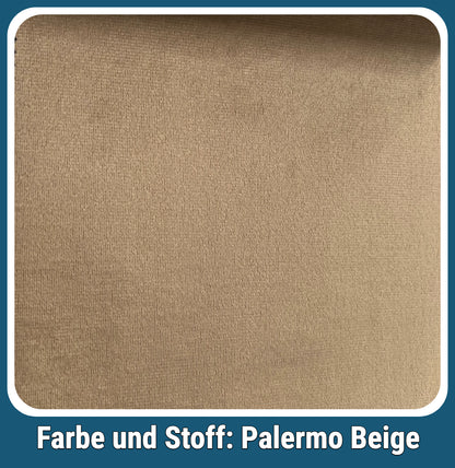 Boxspringbett Palermo Beige mit Bettkasten Breite 160-180 x 200 cm